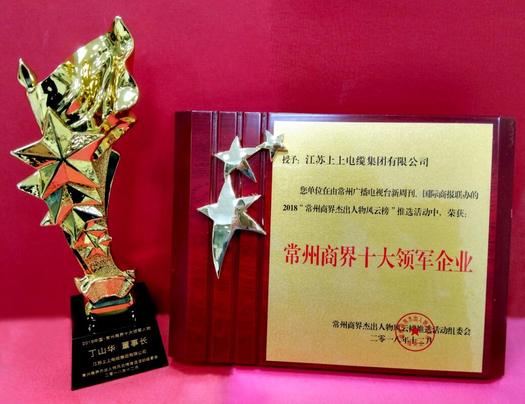 2018年12月6日，丁山華董事長(zhǎng)榮獲“常州商界十大領(lǐng)軍人物”