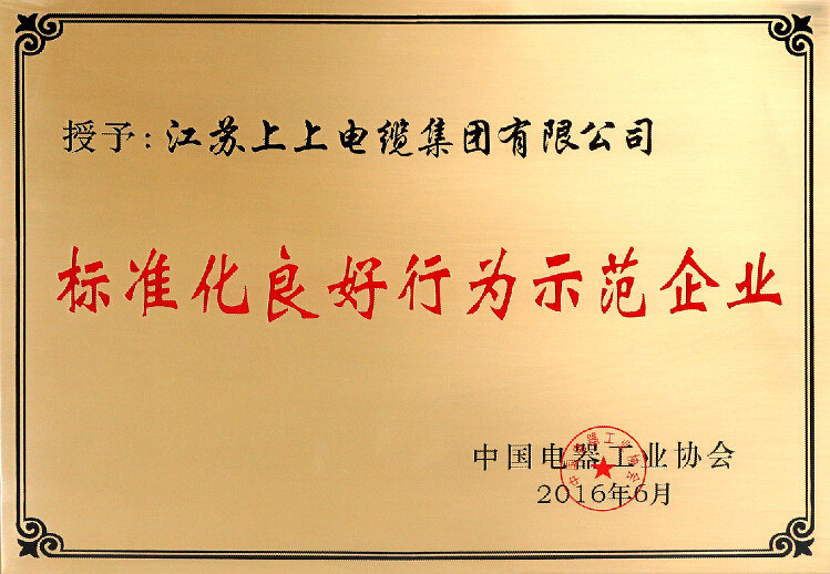 標準先行促發(fā)展，上上電纜再獲殊榮